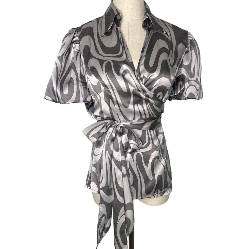 Vintage silk wrap top